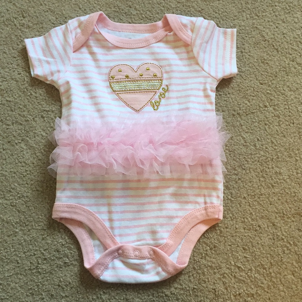 Princess Rose Tutu Onesie - Baby Girl 6-9 Mo